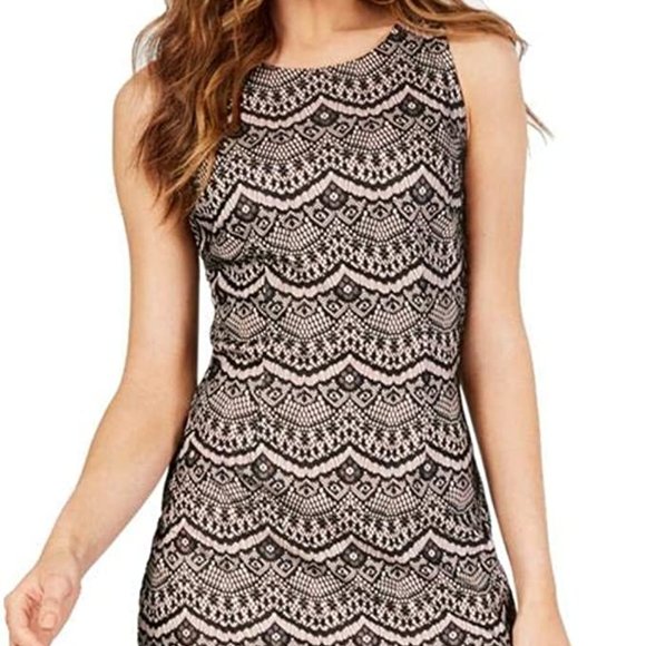 Guess Black and Blush Pink Lace Dress NWT size 6 - Picture 1 of 10